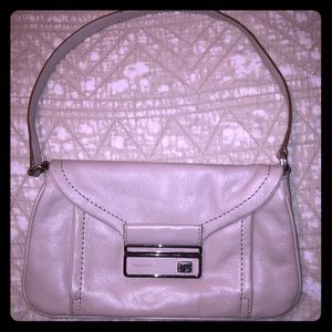 Nude Calvin Klein leather clutch purse with strap